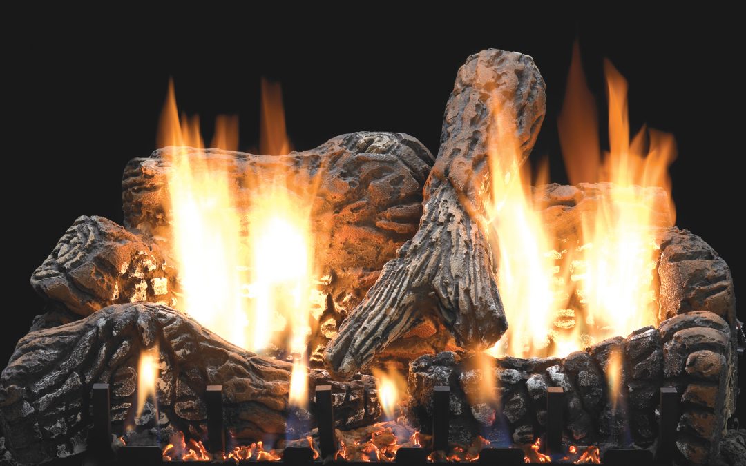 What are gas fireplace logs made of?